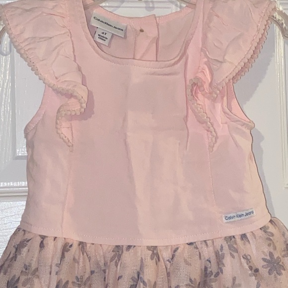 Calvin Klein Blush and Charcoal Floral Dress - Picture 2 of 8